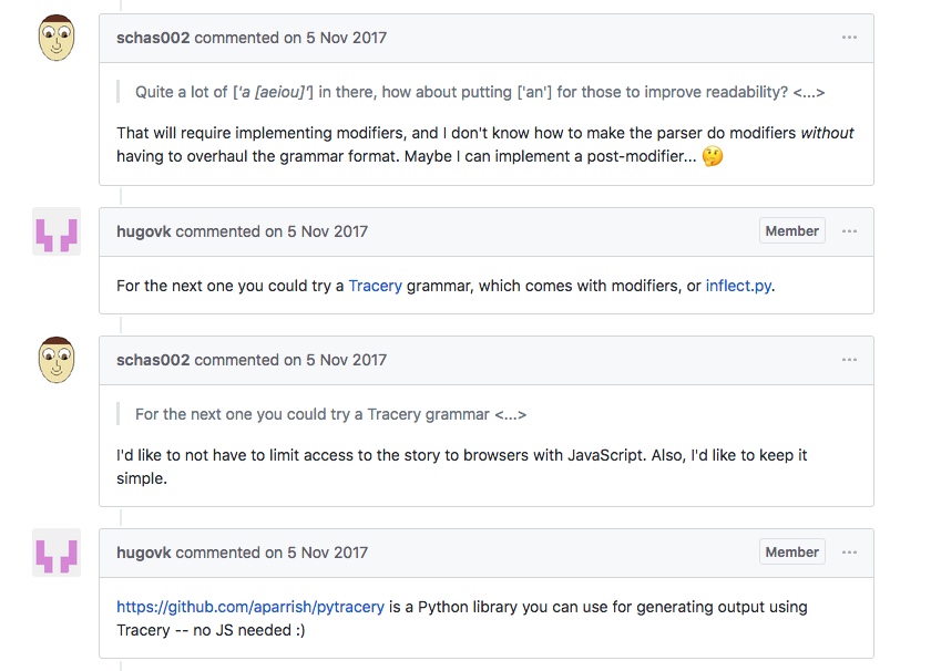 Échange entre schas002 (sur la plateforme, Ziabin se présente par le biais de ce pseudonyme) et Hugo VK